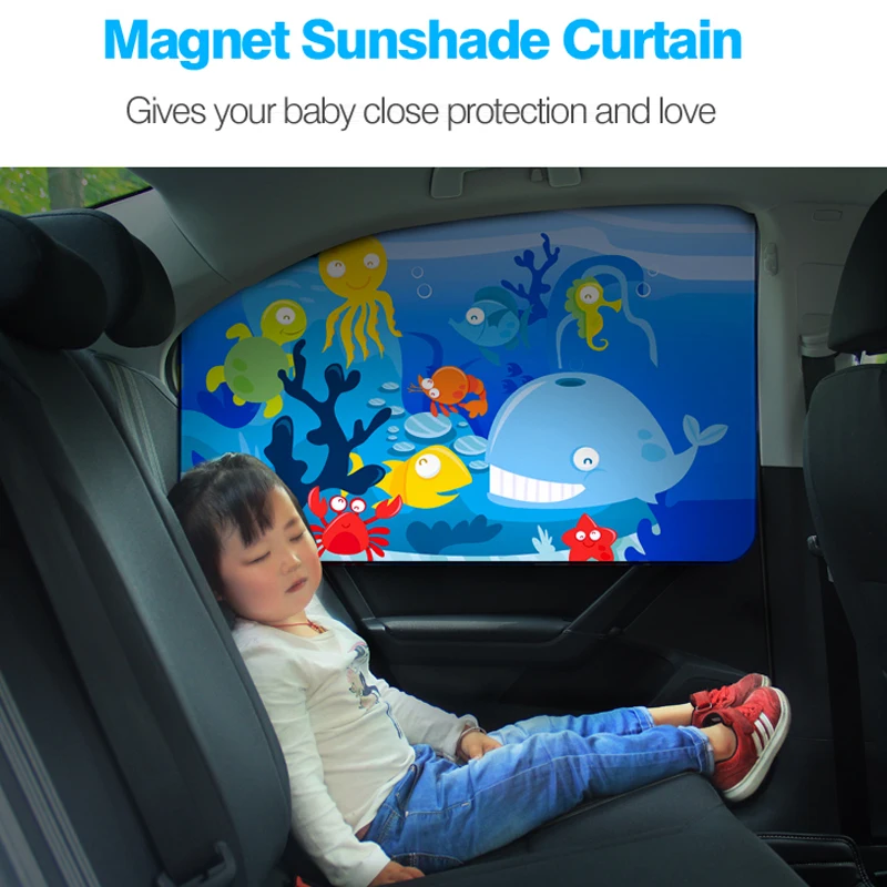 

5-color cartoon pattern magnetic car sunscreen side window shade summer adjustable sunscreen baby shade sun ultraviolet foil