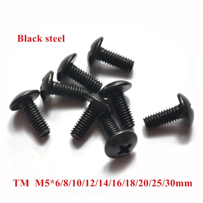 100pcs TM M5*6/8/10/12/16/20mm Phillips Truss Head Machine Screws Large