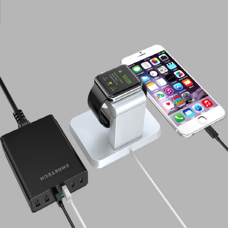 USB نوع C شاحن ل نيكزس 5X/6 P ، CHOETECH 55 واط USB متعدد المنافذ شحن محطة مع حامل ل فون الهاتف المحمول شواحن