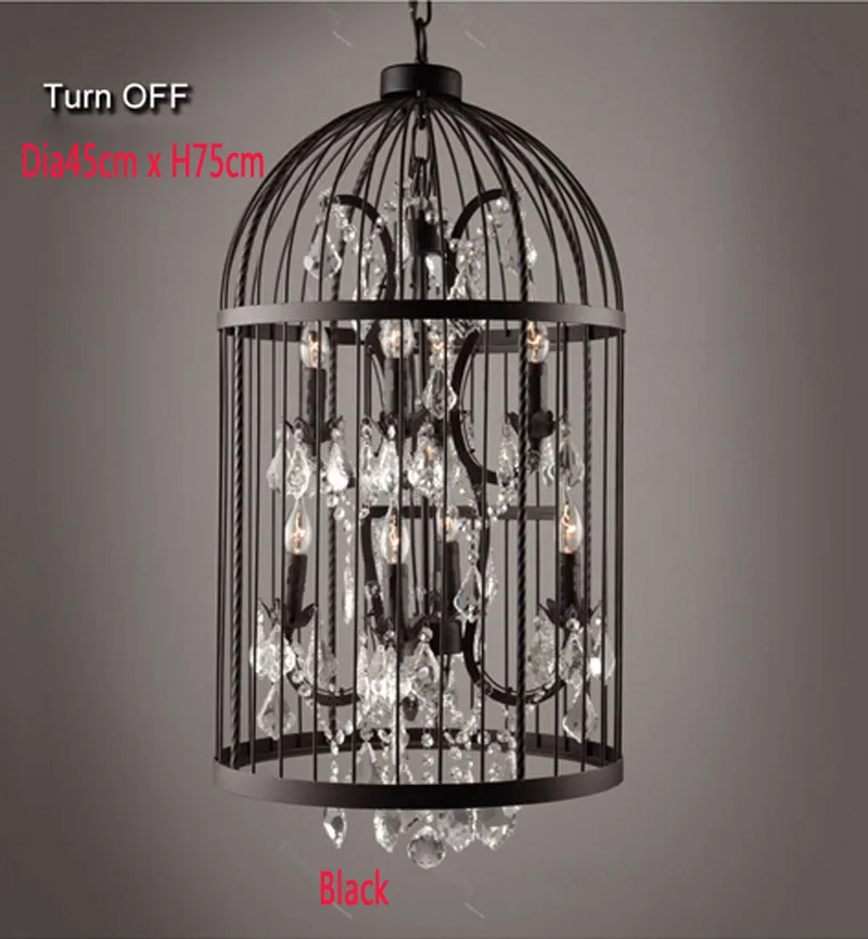 Retro-Lamparas-Black-Decor-American-Vintage-Industrial-Bird-Cage-Pendant-Light-With-Crystal-Ornaments-Nordic-Birdcage115