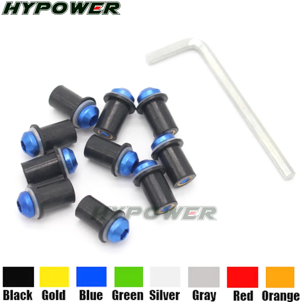 

10 шт., болты для лобового стекла мотоцикла, 5 мм