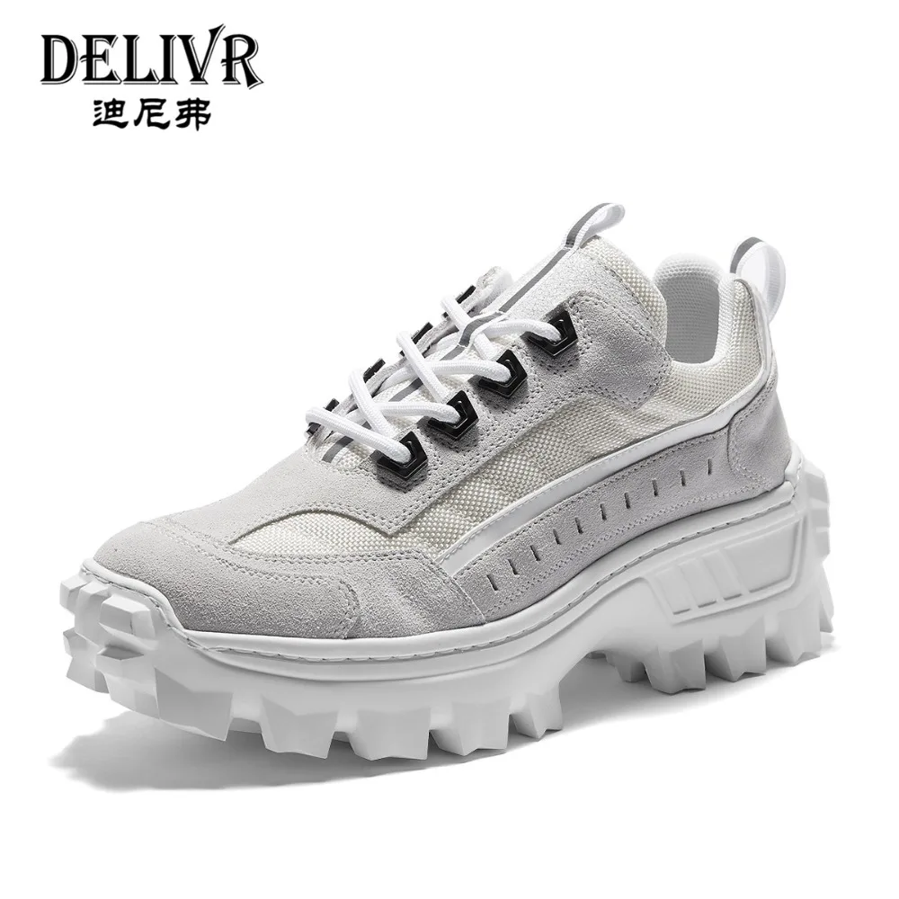 

Delivr New 2019 Chunky Men Sneakers Breathable Retro Trainers Shoes Autumn Comfortable Dad Shoes Casual Vulcanized Shoes Mens