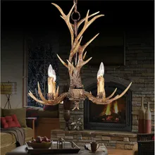 Europe Country 4 Heads Brown Dining Room Antler Chandeliers Lights Pendant Lamps Ceiling Fixtures Lighting E14