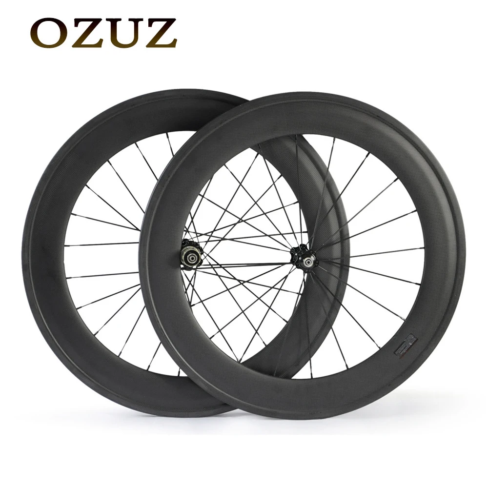 

OZUZ 88mm v brake standard wheels 23mm width carbon wheels 3k matte clincher tubular wheelset road 700c wheels fixed free custom