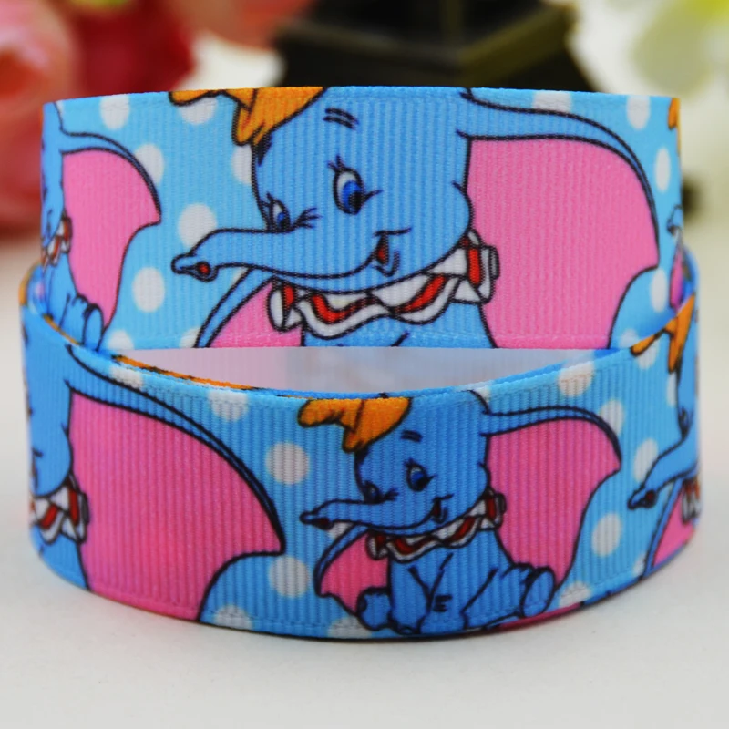 

7/8'' (22mm) Dumbo Cartoon Character printed Grosgrain Ribbon party decoration satin ribbons X-02267 OEM 10 Yards