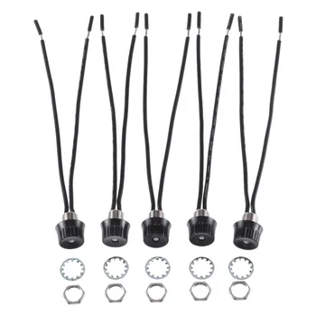 

5pcs Rotary Stye Single Pole ON/OFF Canopy Switches with Two 4" 18AWG Wire .5A 250V/3A 125V/1A 125VT Black