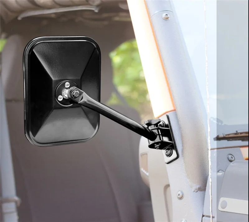 Black Rectangular Quick Release Mirrors jeep wrangler- Pair