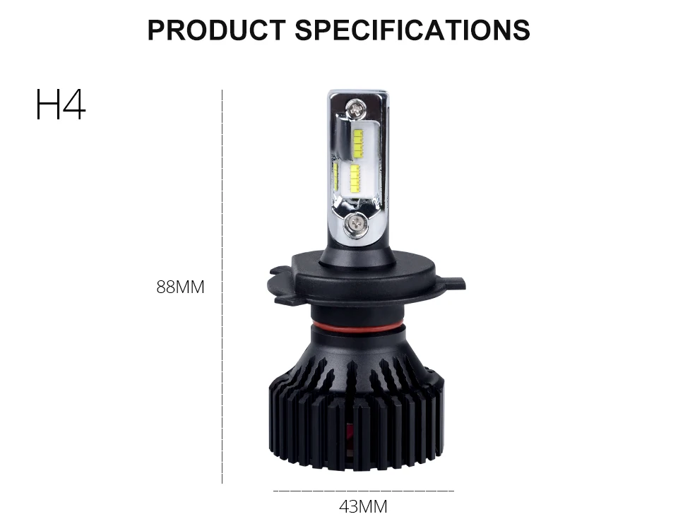 Aceersun LED Car assembly Bulb for Chevrolet Astro H4 Headlight H7 6500K ZES Chip 8000LM H8 H9 9005 9006 HB3 HB4 H11 1990-2005 (9)