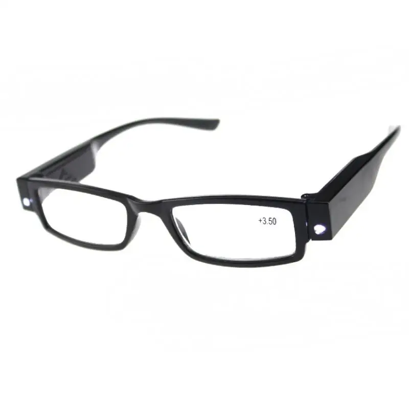 Mayitr 1pc Multi Strength LED Reading Glasses Professional LED Presbyopic Spectacle Diopter Magnifier Glasses +1.0-+4.0