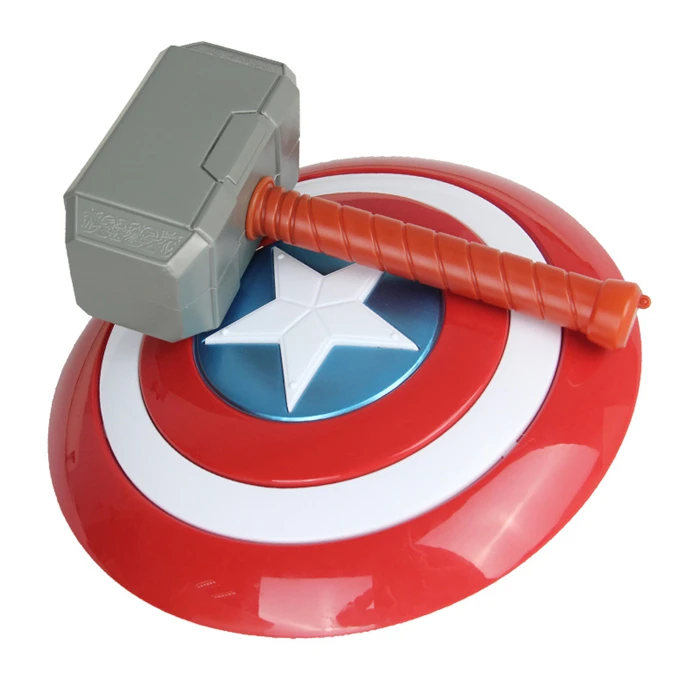 Avengers Endgame 32cm Captain America Shield Halloween Cosplay Prop 28cm Thor Hammer Model