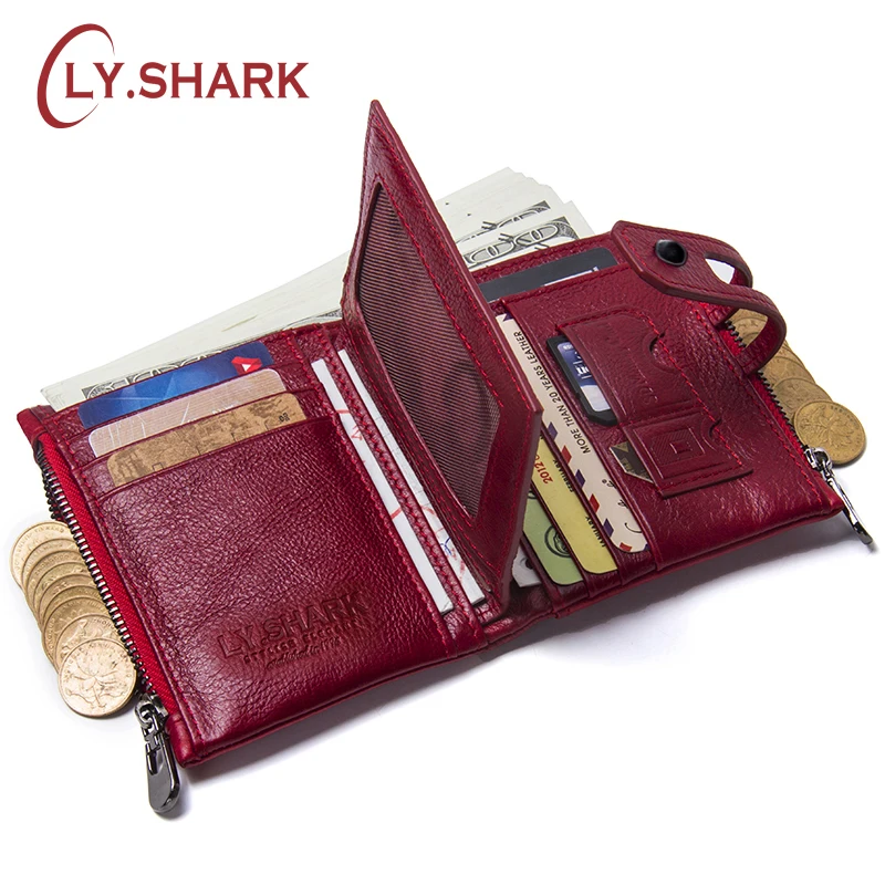 

LY.SHARK Ladies Genuine Leather Bag Wallet Female Womens Wallets And Purses Coin Purse Women Long Wallet Female Clutch Bag