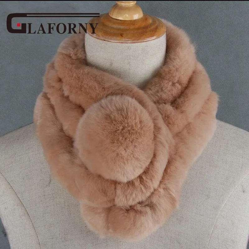 Glaforny 2018 New winter beaver rabbit wool scarf collar lady winter warm fur scarf otter rabbit hair collar set wholesale