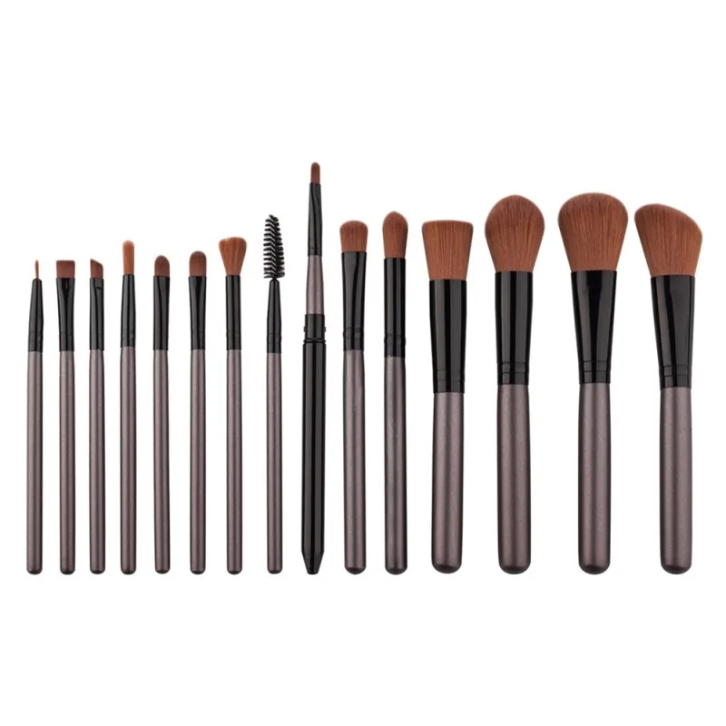 

2018 15 pcs/set Brown Make Up Foundation Powder Blush Cosmetic Eye Shadow Concealer Brushes