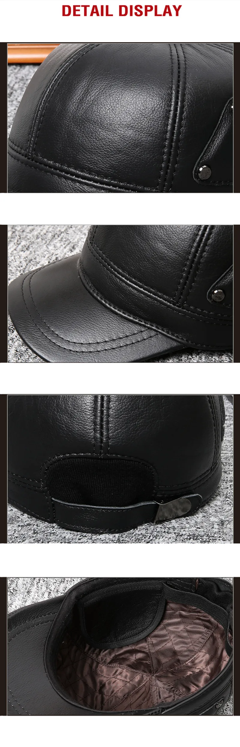SILOQIN мужские шапки из натуральной кожи, бейсбольная кепка s с ушками, зимние теплые зимне наушники шапка для мужчин, регулируемый размер, брендовая Кепка