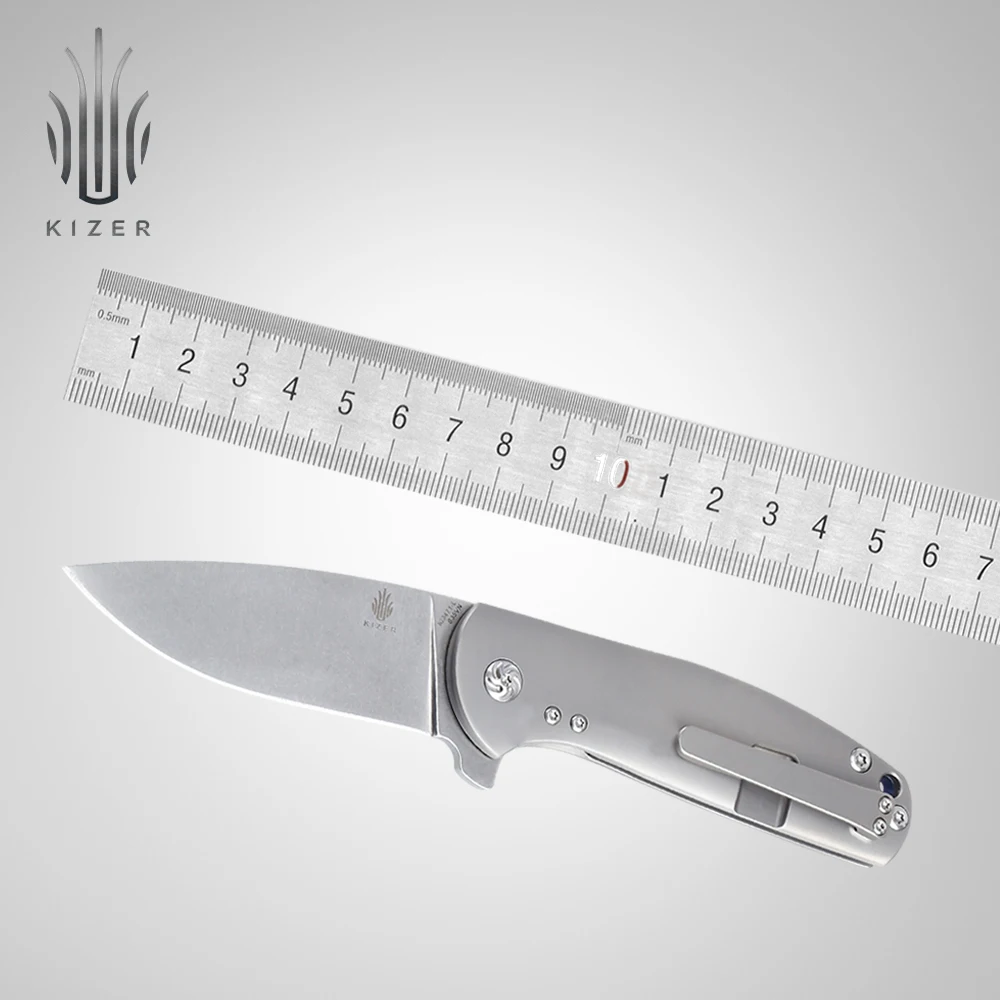 Складной карманный нож Kizer, мини нож KI3471L, титановый нож для левшей, портативный нож для повседневного использования для кемпинга