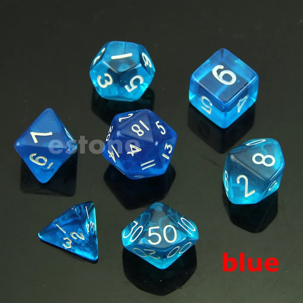 MTG RPG D& D DND Poly Dice настольная игра Набор из 7 сторонних плашек D4 D6 D8 D10 D12 D20