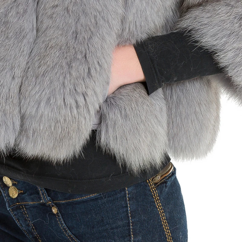 Fursarcar зима естественно натуральным лисьим мехом пальто Новинки для женщин модные толстые теплые короткие Меховая Куртка Верхняя одежда