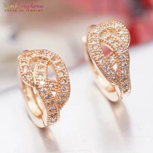 Yunkingdom pendientes de aro pequeños de moda con cristales de Zirconia únicos para mujeres y niñas nuevos aros K2036(China)