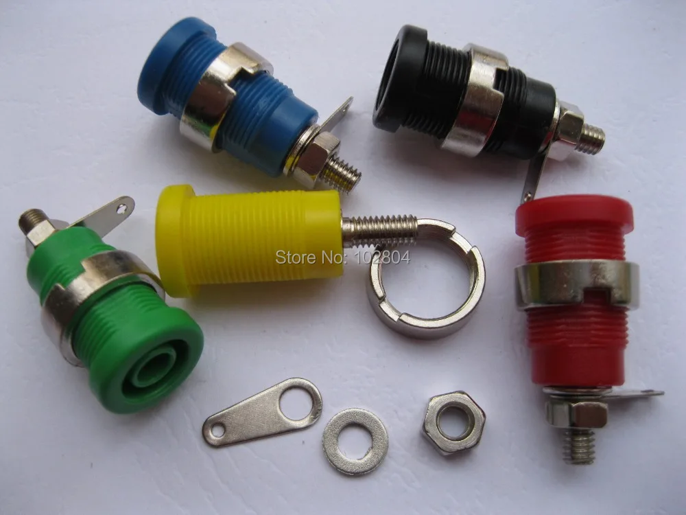 

4mm Binding Post Banana Jack for 4mm Safety protection Plug 5 color SL2074 50 Pcs Per Lot Brand New Hot Sale