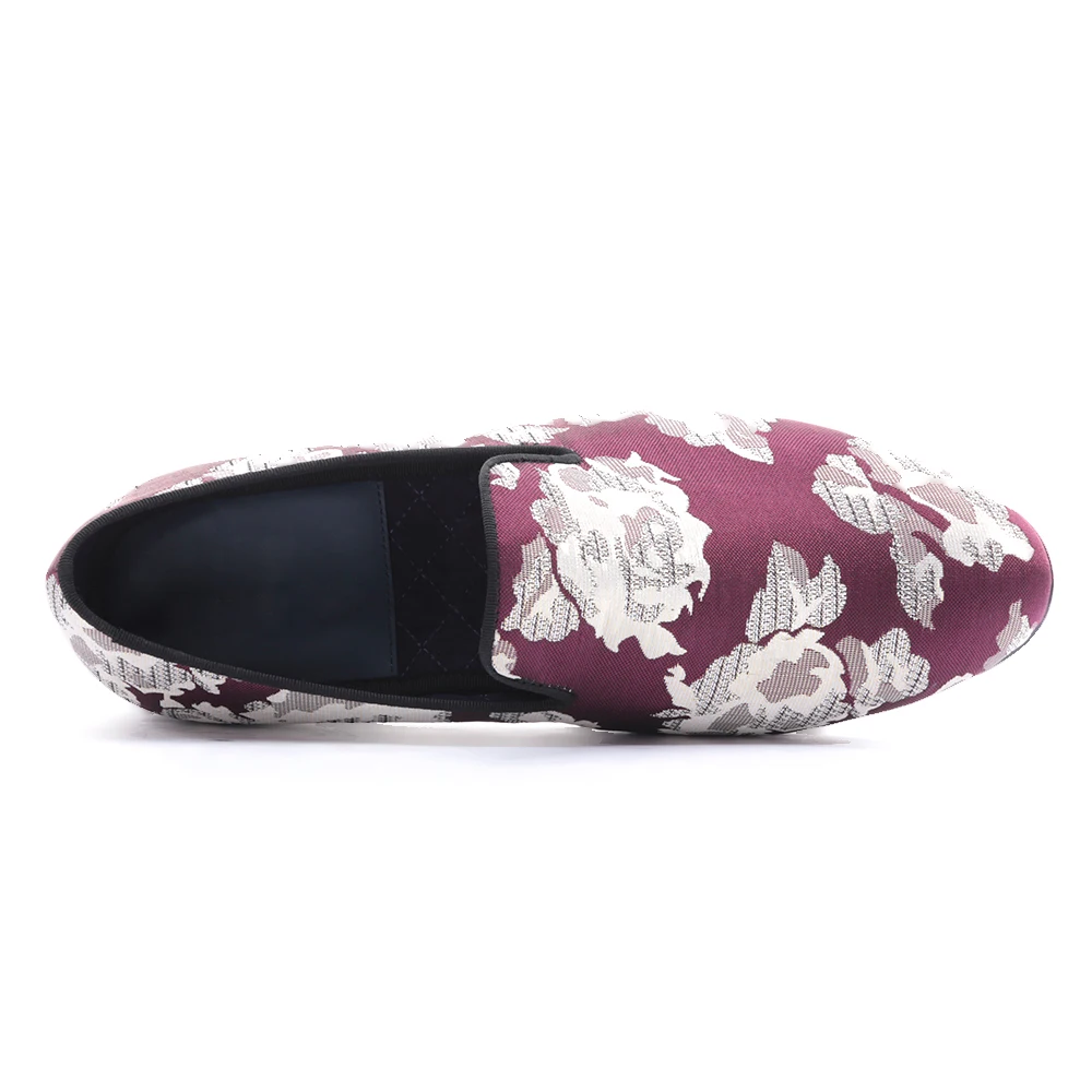 Blanco A Púrpura Partido Los Hombres Flores Mocasines Del Zapatos Y Jacquard Vestido Baile Tamaño De Con Multiple Mano Tejido Más Hechas pwt4Yrxwq