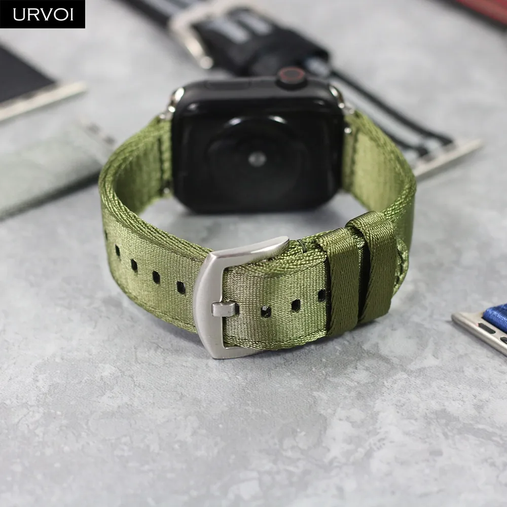 URVOI нейлоновый ремешок для Apple Watch 5 4 3 2 1 полоса мягкая точность тканый для iwatch NATO дизайн с адаптерами Прочный Удобный