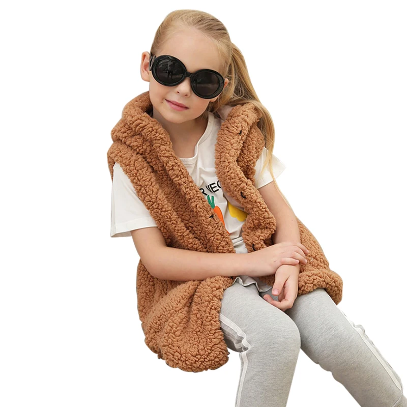 Autumn Winter Girl's Vest Faux Fur Girl Clothes Fashion Children