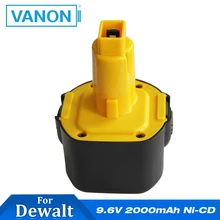 VANON для Dewalt 9,6 в 2000 мАч Ni-CD Замена батареи электроинструменты для DEWALT DW9062 2.0Ah Ni-CD DW952K DE9036