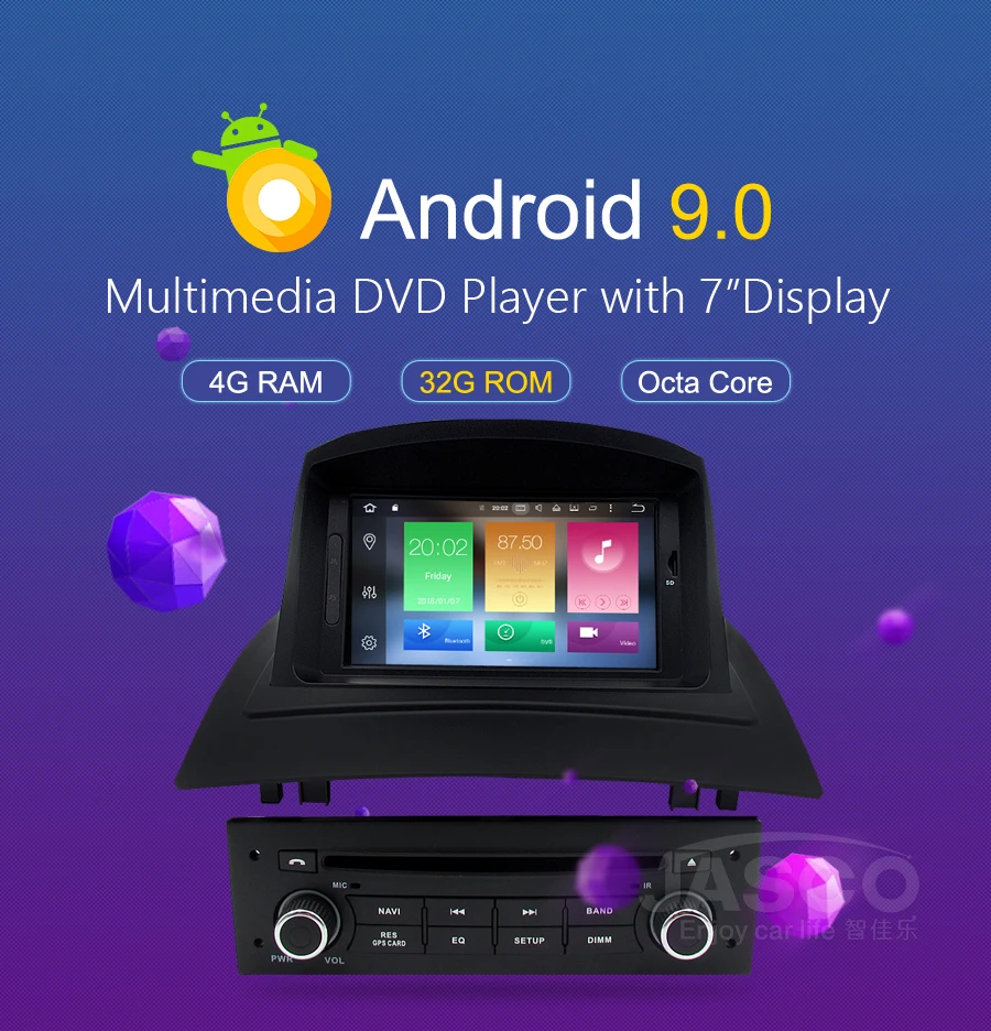 Excellent 4GB IPS Android 8.0 Car Stereo DVD Multimedia For Renault Megane 2 Fluence 2002-2006 2008 Auto Radio GPS Navigation Audio Video 2