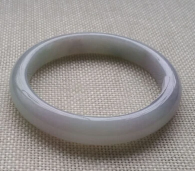 

437 55mm Certified Grade A Natural Lavender Green Jadeite Jade Bracelet Bangl