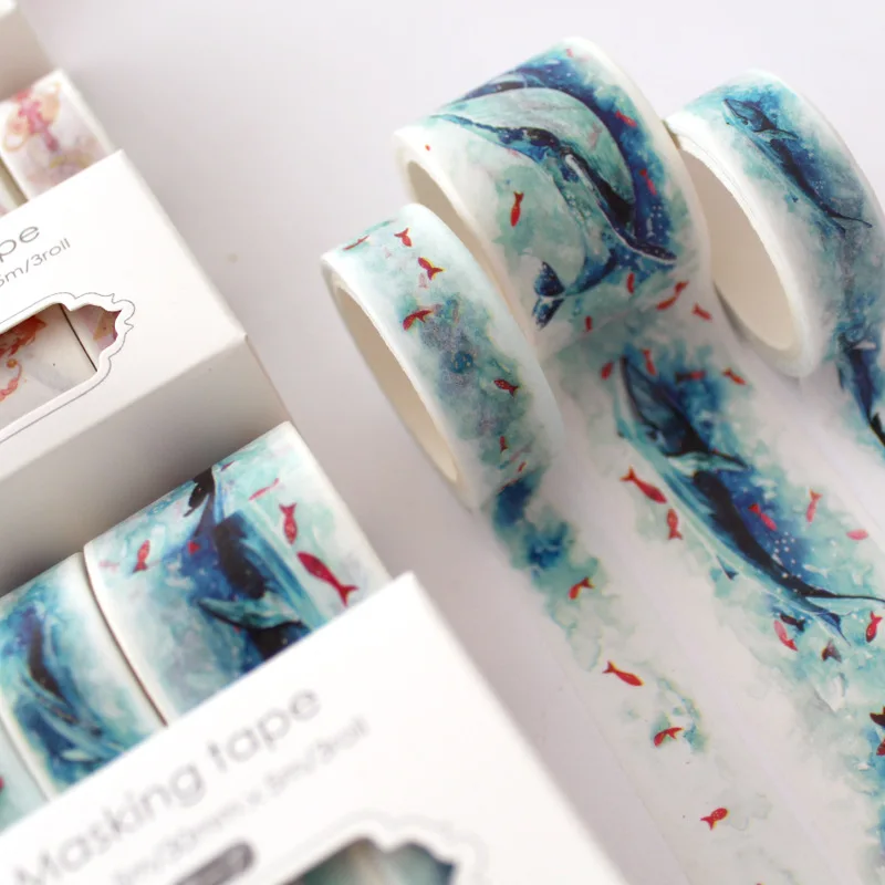 3 шт./упак. Magic Sakura Cloud Van Gogh набор декоративного скотча васи клейкая лента DIY