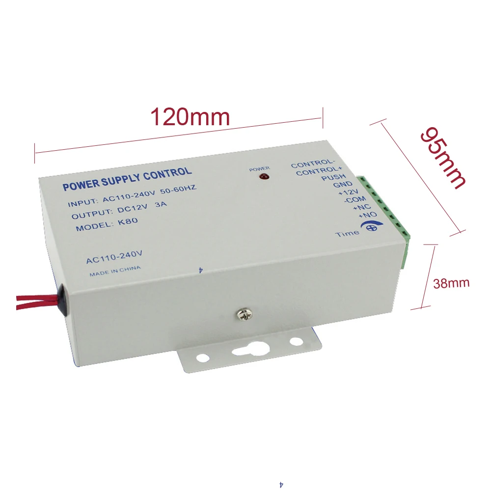 

DC 12V/3A New Door Access Control System Power Switch Supply AC 110~240V Delay time max 15 Second
