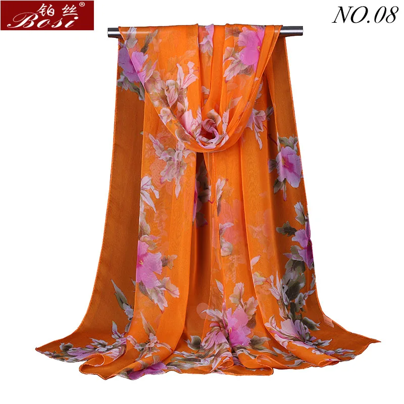 silk Scarf print Shawls for women wraps bandana ladies Fashion wrap Floral scarfs Hijab cape female stoles muslim wrap bosi