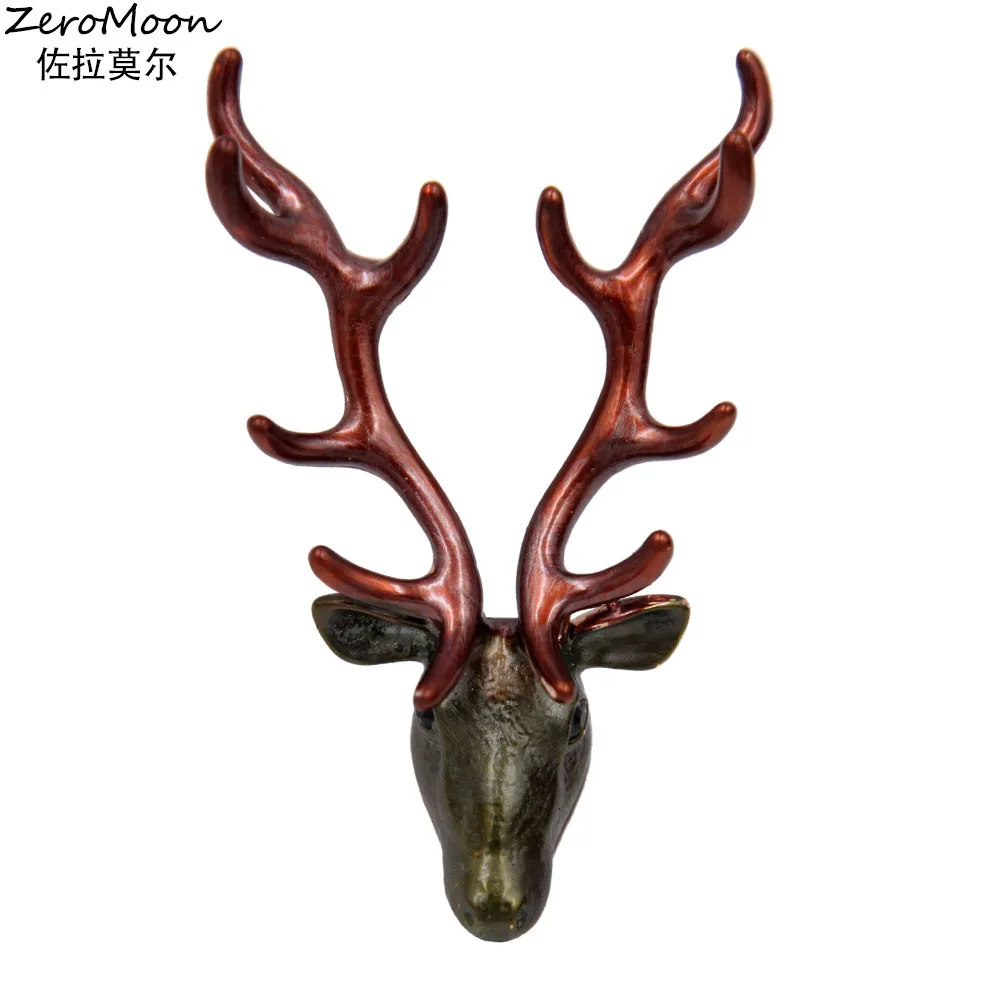 

Vintage Jewelry Metal Moose Head Brooch Pin Spray Lacquer Animal Elk Unisex Garment Accessory