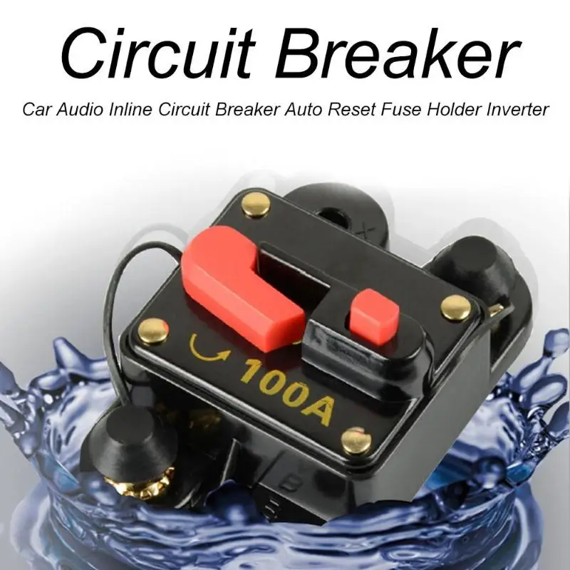 

12V-24V DC 60A 80A 100A 300A Car Audio Inline Circuit Breaker Auto Reset Fuse Holder Inverter Waterproof Car Circuit Breaker