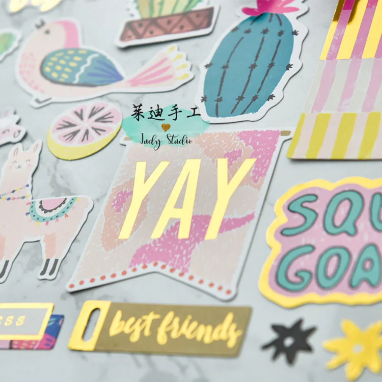 Lovely Cardstock diecuts Stickers for DIY scrapbooking/photo album Decoration Crafts Card Making