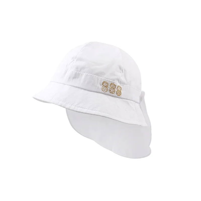 Cotton Panama Neck Protect Baby Hat For Girls Fashion Kids Summer Cap Boy Girl Sun Cap Beach Baby Bucket Hat Baby Boy Clothing (2)