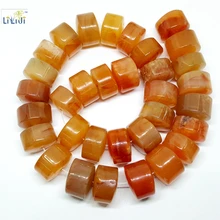 Lii Ji Сердолик Плоская Круглая форма бисера около 10x18 мм DIY ювелирных изделий ожерелье или браслет