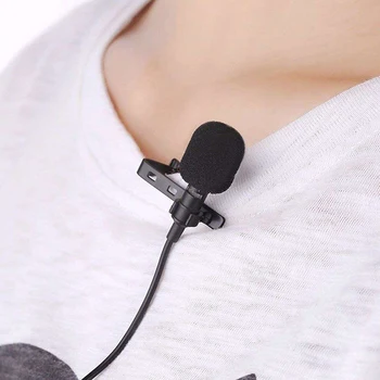 

3.5mm Clip-on Lapel Microphone Hands Free Wired Condenser Mini Lavalier Mic