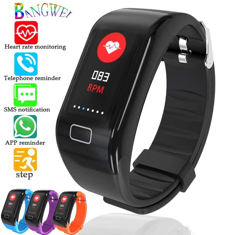 

BANGWEI Smart Watch Men Vibration Call Reminder Fitness Watch Heart Rate Monitor Blood Pressure IP67 Waterproof Sport Watch+Box