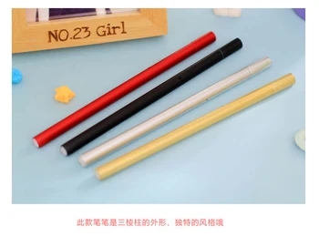 

4pcs Brief Metal style Gel Ink pen Kawaii Stationery Canetas Escolar Papelaria Gift Office Material School Supplies