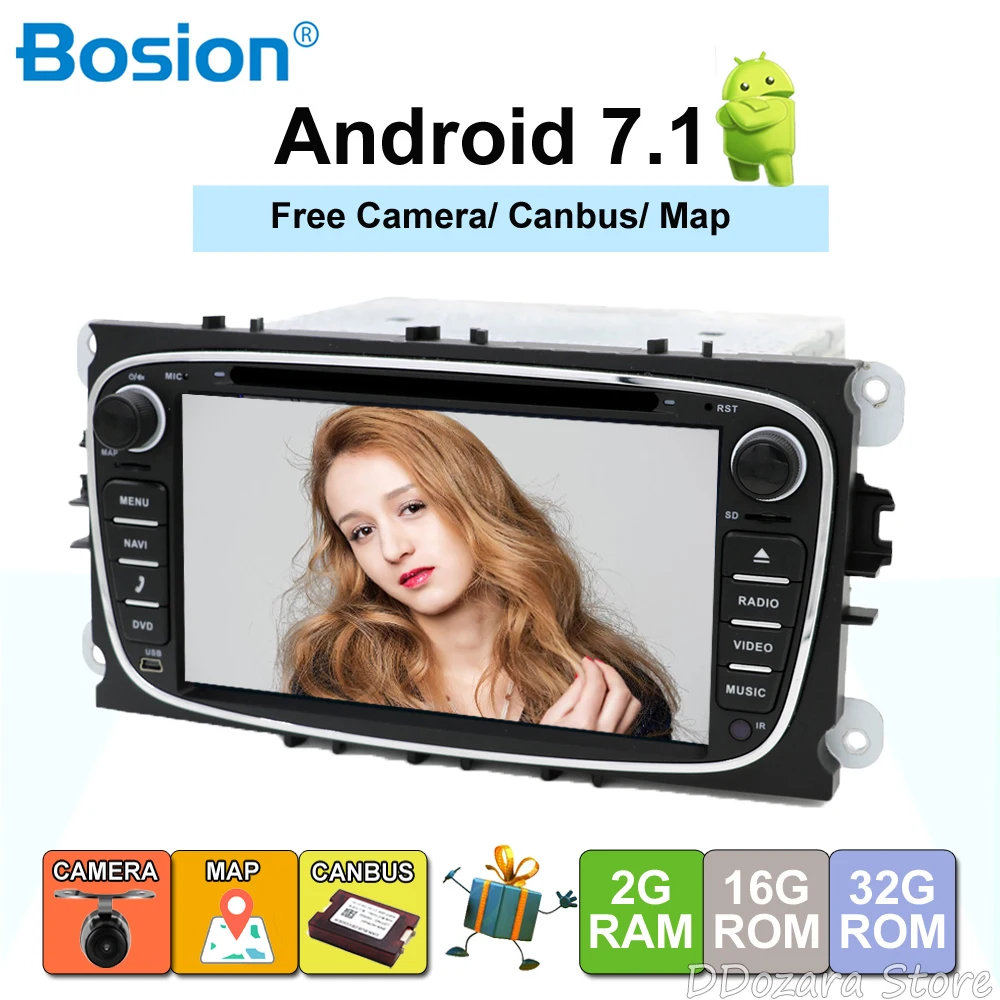 online Rádio do carro para ford focus mondeo autoradio 2din android car dvd rádio gravador cassete TV 3g 4g DAB OBD (opção)