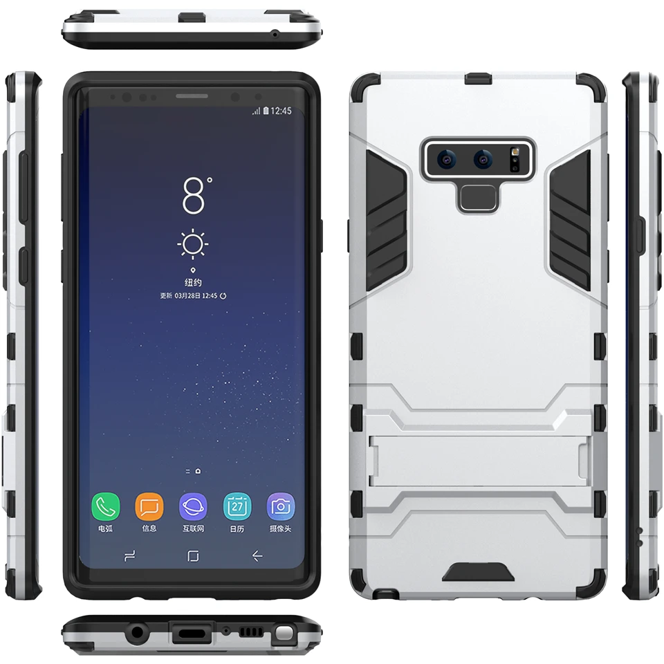 Slim Hard PC+Soft Silicone TPU Rugged Rubber Kickstand Armor Case For SAMSUNG Note 9 S9+ S8 Plus S7 Edge J3 J4 J6 J8 A6 A8 2018  (5)