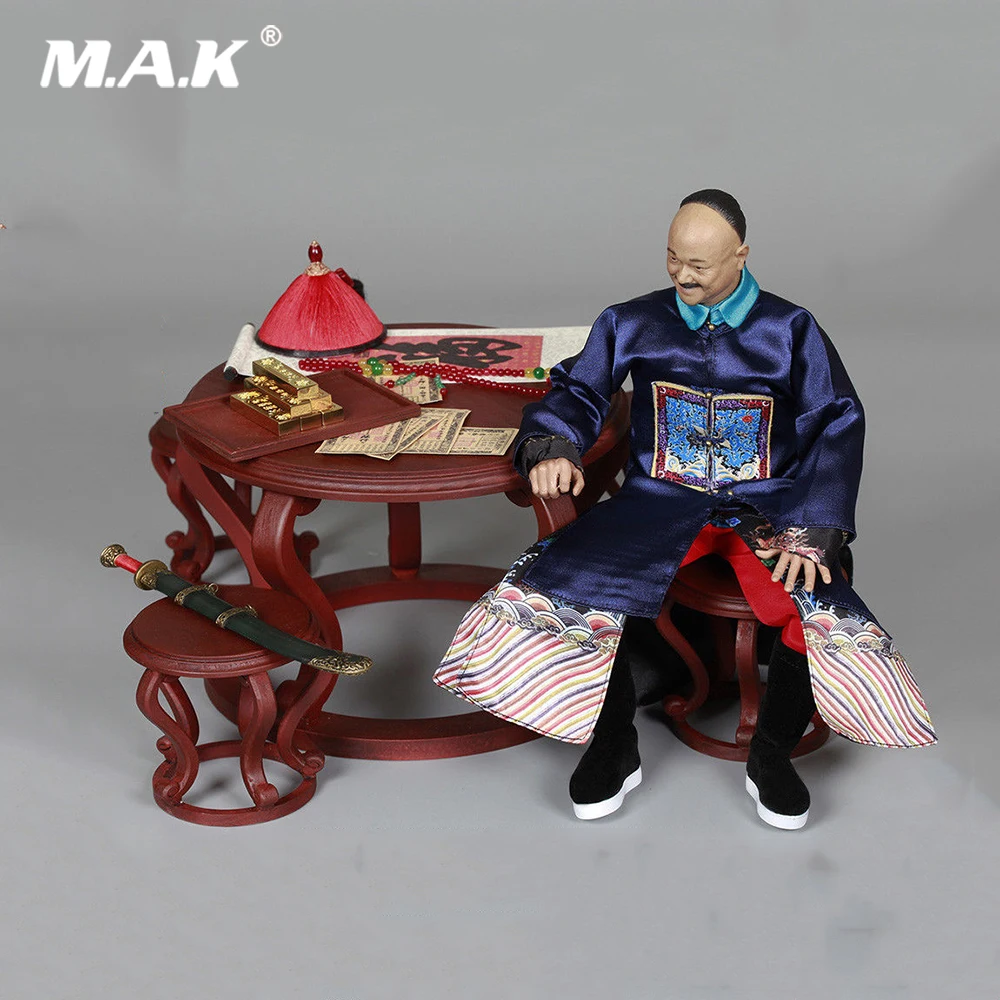 Коллекция 1/6 года серия Qing Empire MN006 военный министр He Zhongtang/MN007 настольное кресло