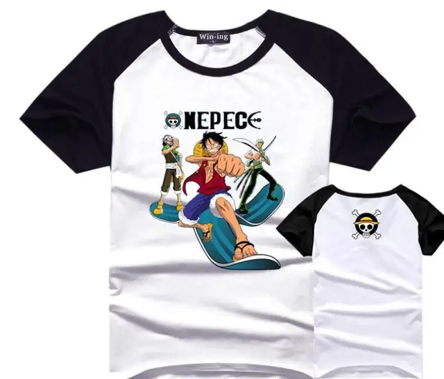 One Piece Luffy T shirt pirate logo cotton anime t shirts boy men