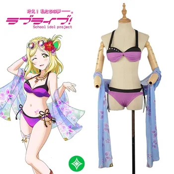 

[STOCK ] 2018 Anime LOVE LIVE SUNSHINE Aqours Mari Ohara Bikini Swimsuit Cosplay Costume For Women Halloween Free Shipping New.