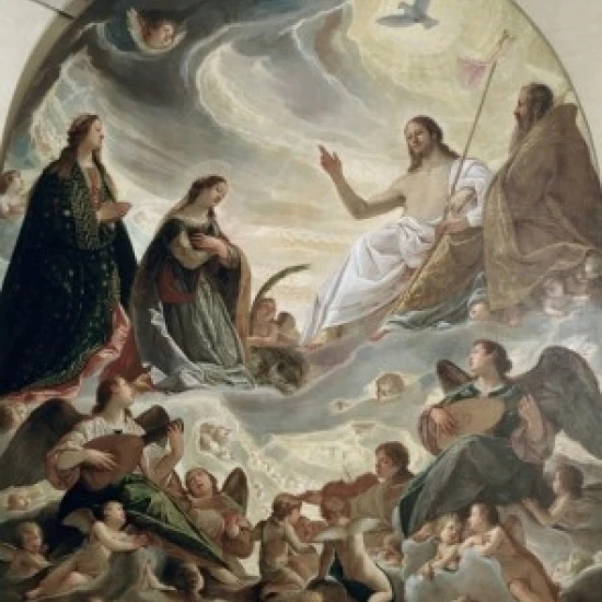 Trinity with Saints Ursula & Margaret Antonio Maria Viani (ca 1555-1635 Italian) Ducal Palace Mantua Italy (18 x 24)