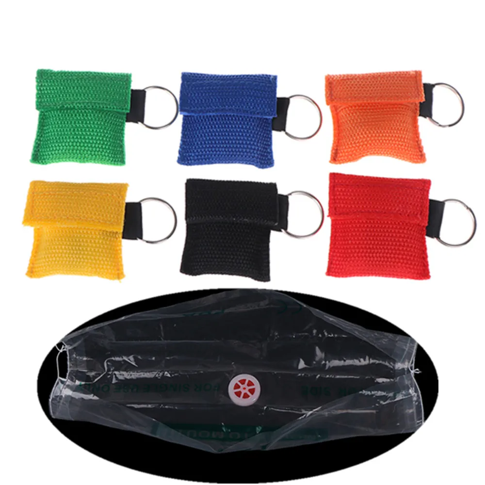 

Medical CPR Resuscitator Mask Keychain Emergency Face Shield First Aid CPR Mask For Outdoor Survival First Aid Tool