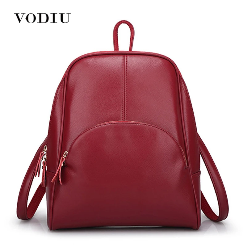 Women Backpack For Teenagers Girls Laptop Waterproof Female Casual Motorcycle Candy Color Zipper Genuine Leather Bags