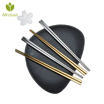 

4pcs/Set Dinner Meal Chopsticks Food Grade Stainless Steel Chopsticks Tableware Tool Chinese Chopsticks Culture