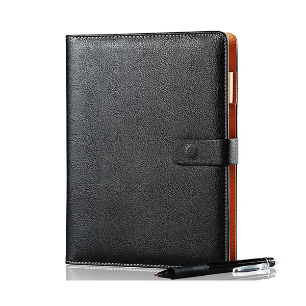 Elfinbook X кожаный Смарт многоразовый стираемый блокнот микроволновая печь волна облако стираемый блокнот подкладка с ручкой - Цвет: Черный